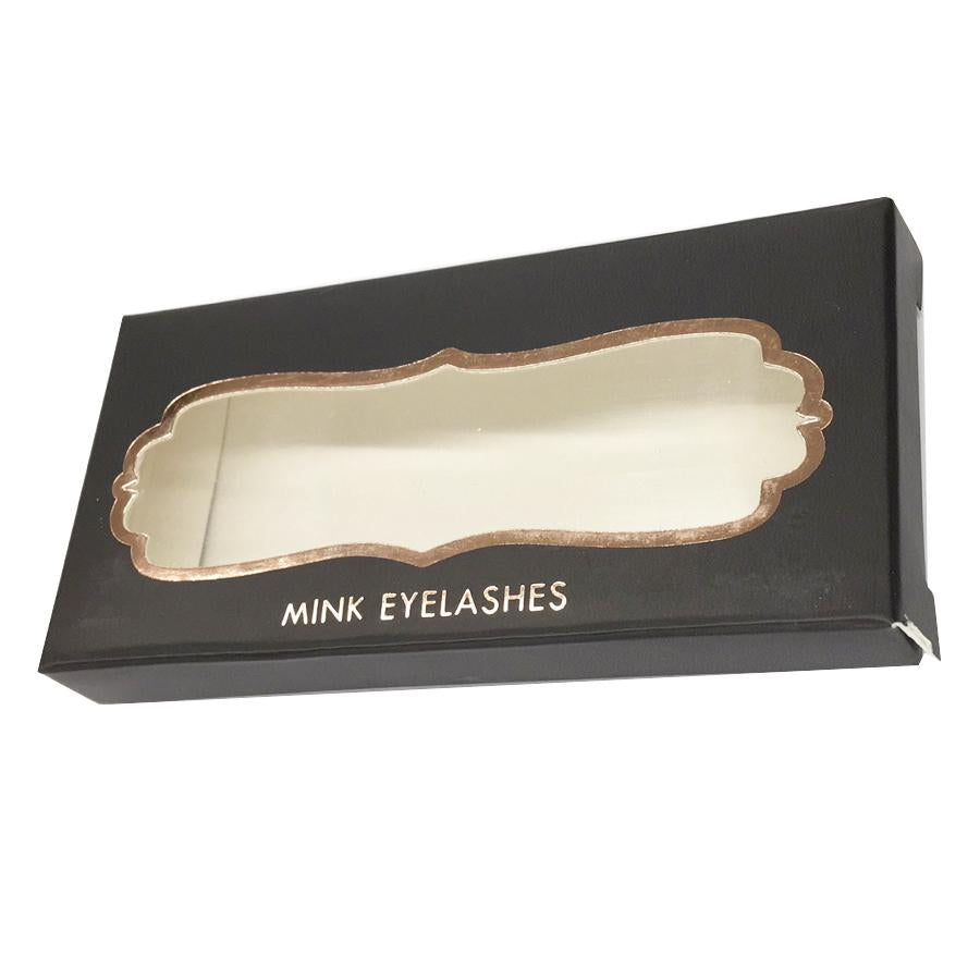 Black Paper Empty Eyelash Box Gift Box Full Window - eHair Outlet