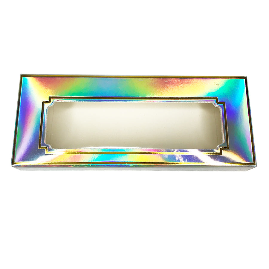 Laser Holographic Paper Empty Eyelash Box Gift Box Full Window - eHair Outlet