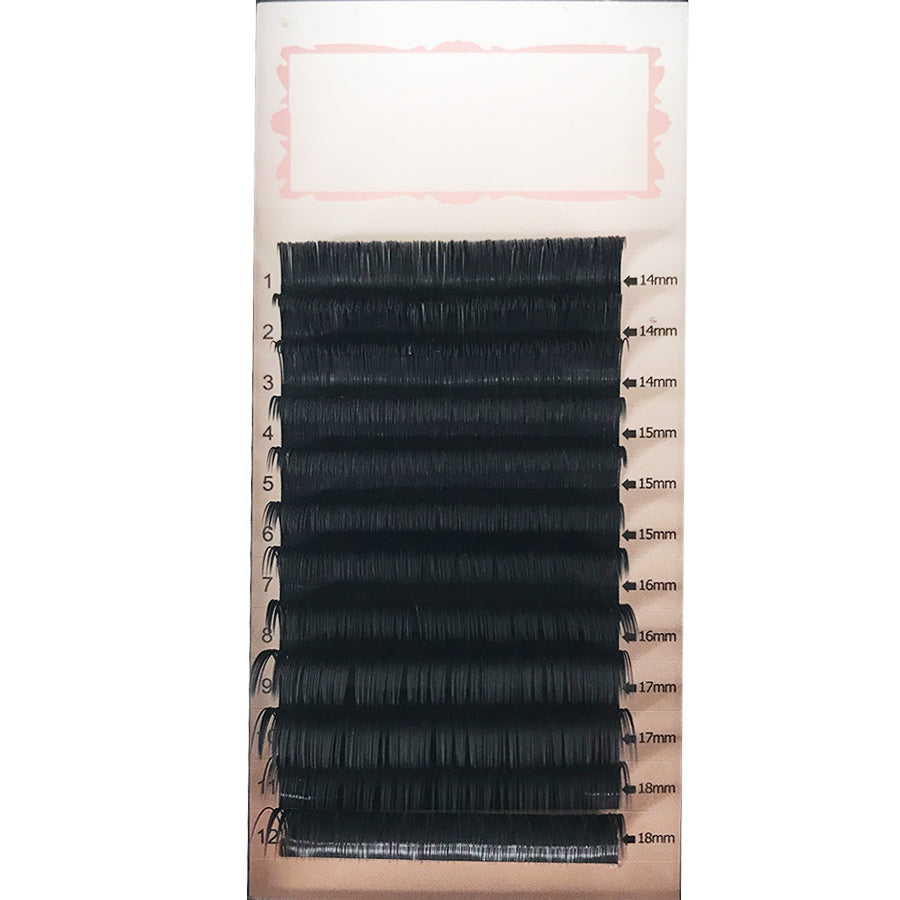 Mix Tray 11mm-15mm / 14mm-18mm Thickness 0.07 C / D Curl  Handmade Soft Natural  Eyelash Extensions Individual Lashes Tray (12 Lines) - eHair Outlet