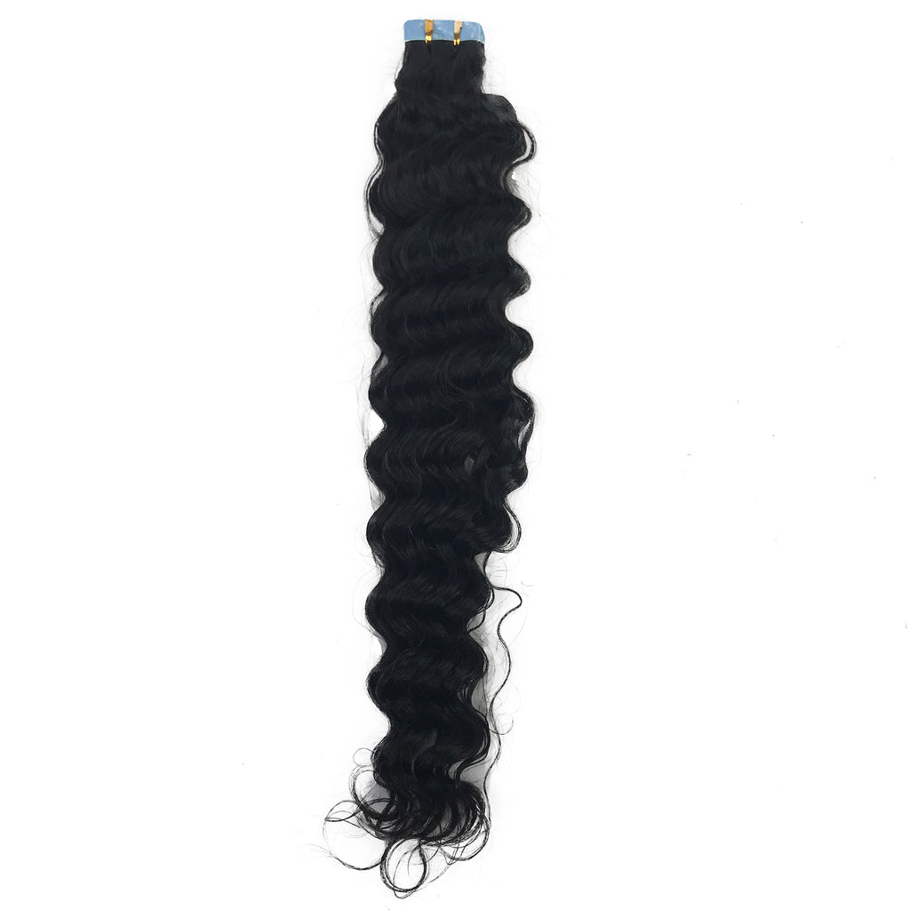 9A Deep Wave Tape-In Human Hair Extension Natural - eHair Outlet