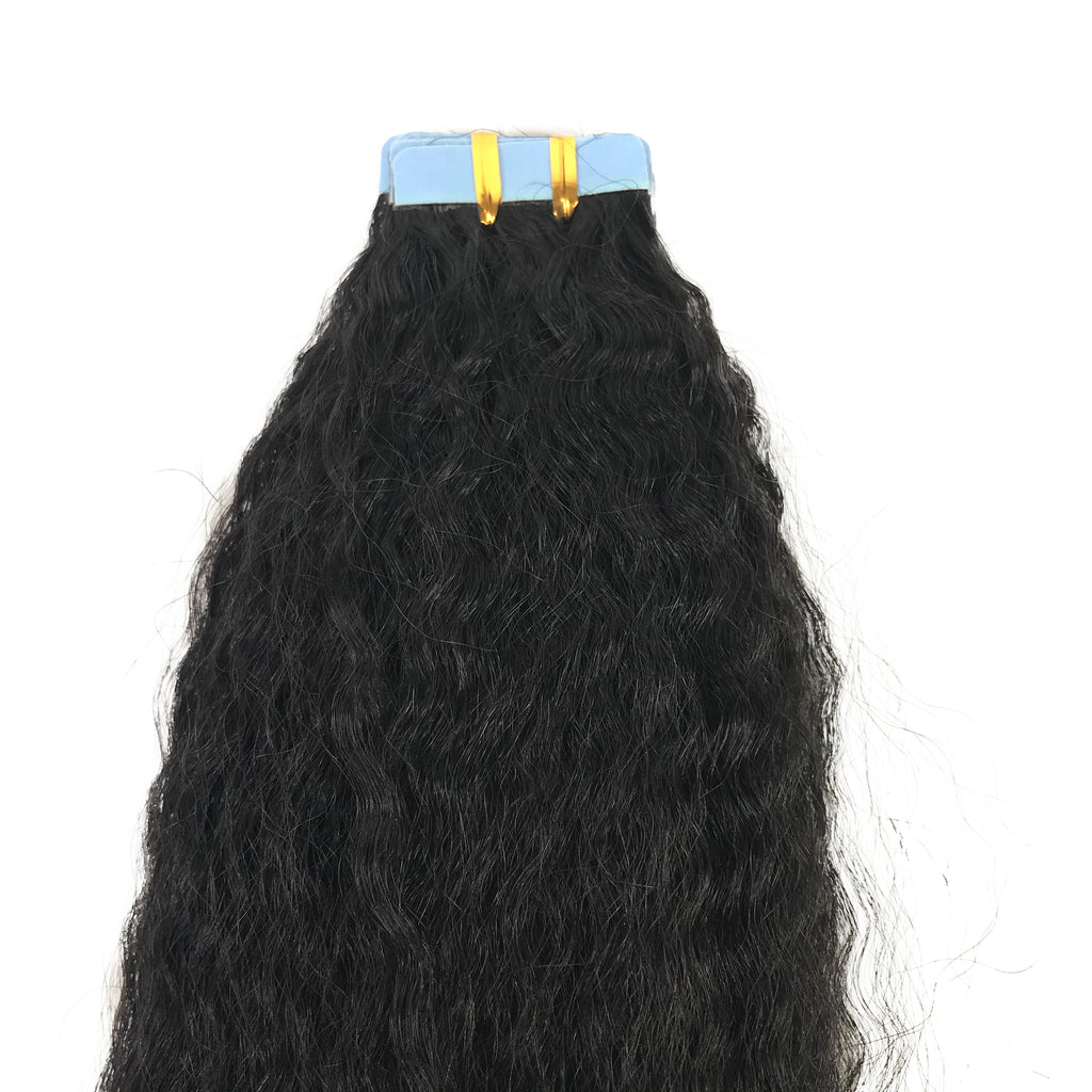 9A Kinky Straight Tape-In Human Hair Extension Natural - eHair Outlet