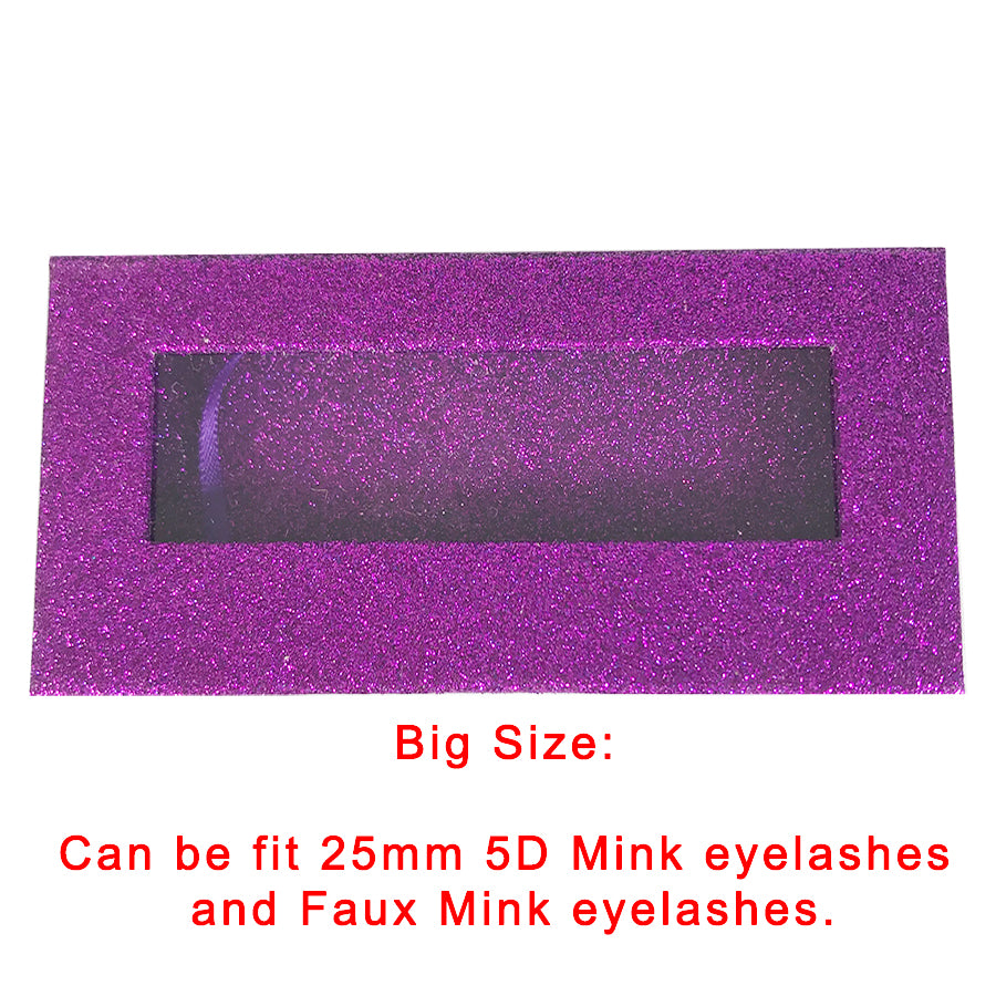 Glitter Purple Empty Eyelash Box Gift Box Full Window / Small &Big - eHair Outlet