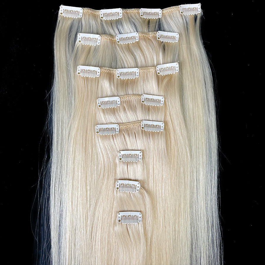 10A Straight Clip-In Human Hair Extension Color 613 - eHair Outlet