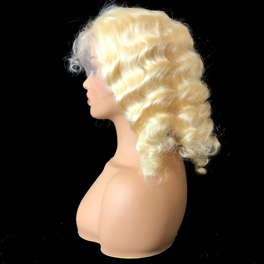 Remy Deep Wave  13"X 4"Lace Frontal Bob Wig  Blonde #613 - eHair Outlet