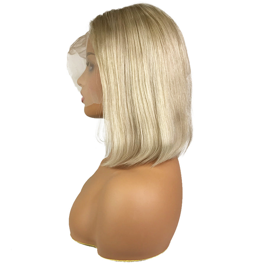 Remy Straight  13"X 6"Lace Frontal Bob Wig  Ash Blonde - eHair Outlet