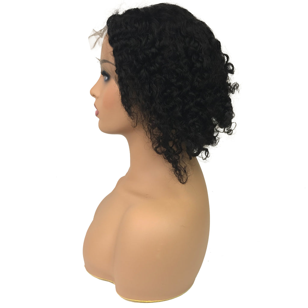 Remy Jerry Curl 13"X 4"Lace Frontal Bob Wig  Natural - eHair Outlet