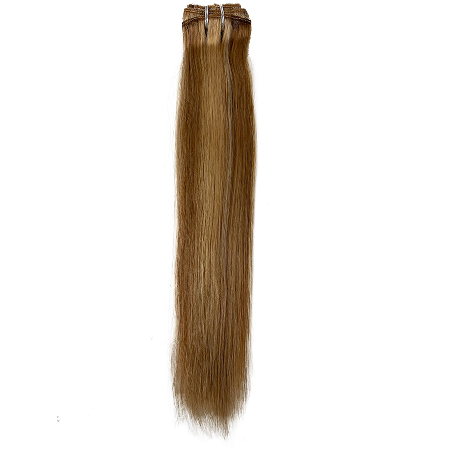 8A Straight Clip-In Human Hair Extension Color F24/27/17 - eHair Outlet
