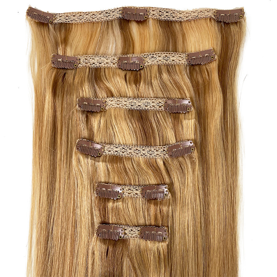 8A Straight Clip-In Human Hair Extension Color F24/27/17 - eHair Outlet