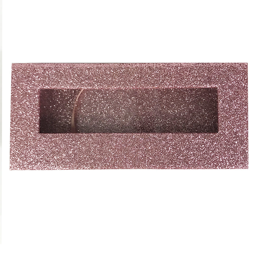 Glitter Light Pink Empty Eyelash Box Gift Box Full Window / Small &Big - eHair Outlet