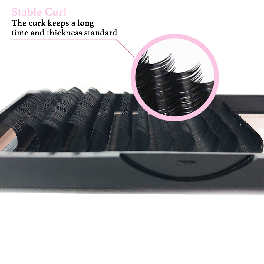 Mix Tray 11mm-15mm / 14mm-18mm Thickness 0.20 C /CC/ D Curl  Handmade Soft Natural  Eyelash Extensions Individual Lashes Tray (12 Lines) - eHair Outlet