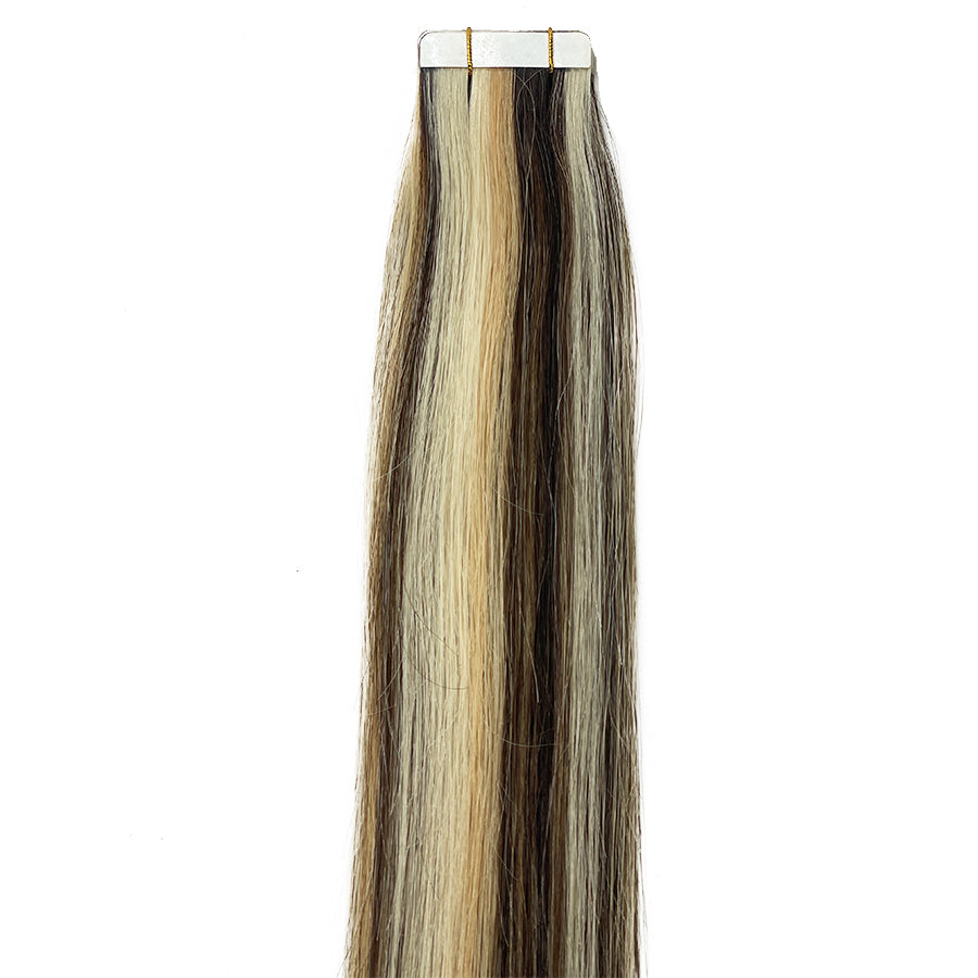 10A Straight Tape-In Human Hair Extension Color P4/27/613 - eHair Outlet