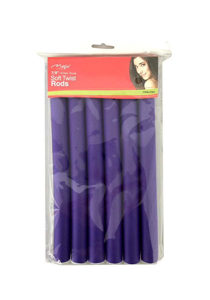 Soft Twist Rods 7/8" Diameter Pack of 6 Color Purple - eHair Outlet