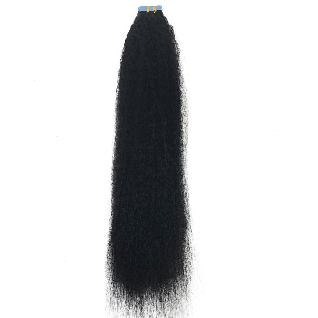 9A Kinky Straight Tape-In Human Hair Extension Natural - eHair Outlet