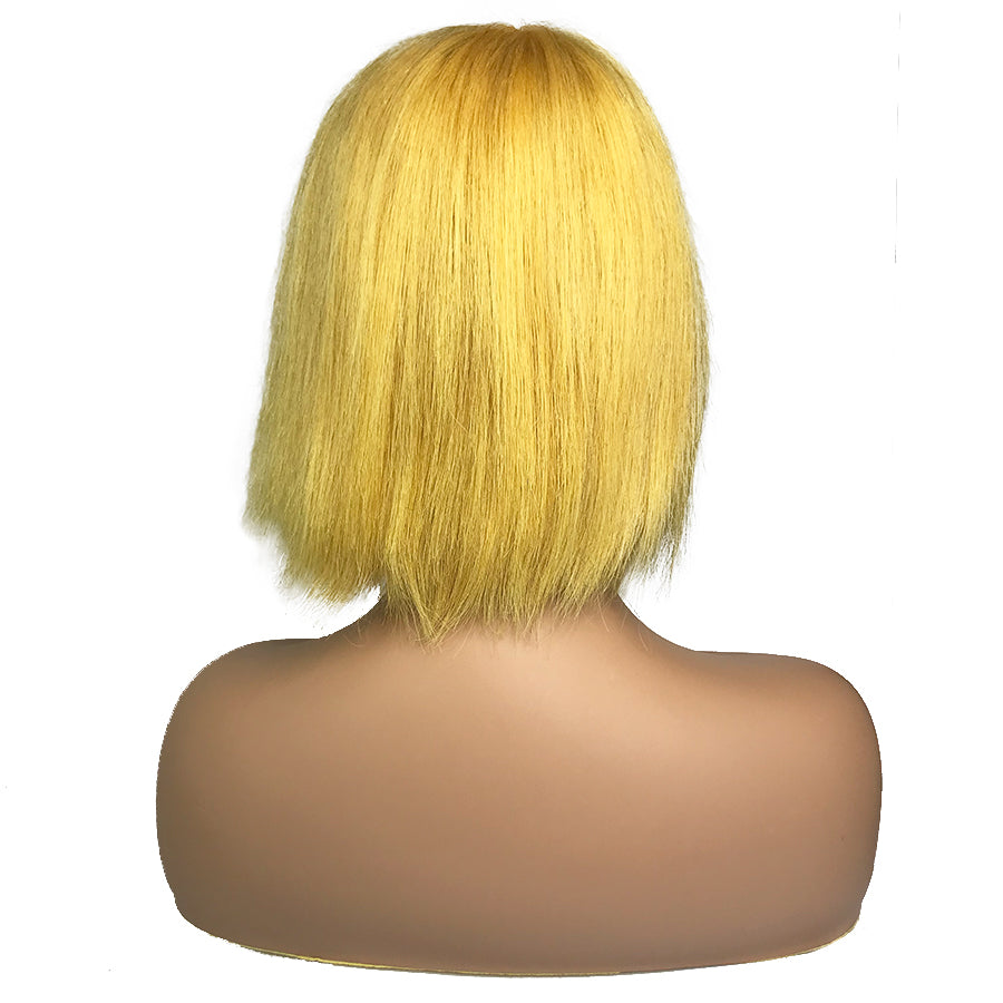 Remy Straight 13"X 6"Lace Frontal Bob Wig Yellow - eHair Outlet
