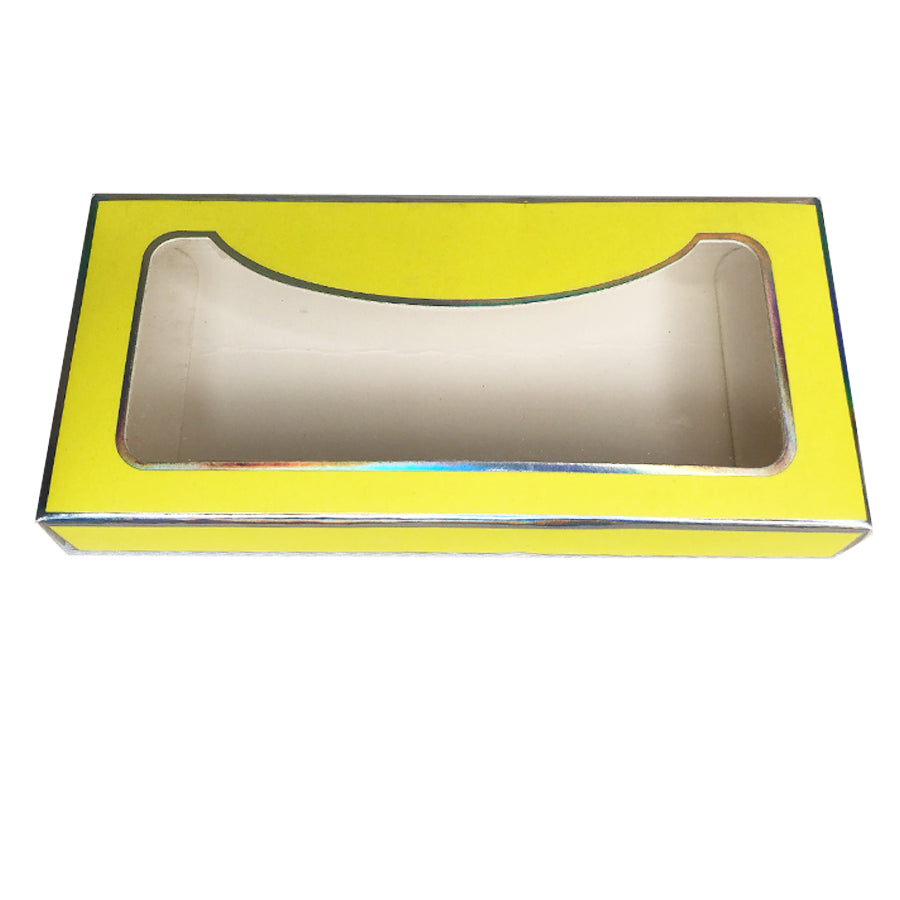Yellow Paper Empty Eyelash Box Gift Box Full Window - eHair Outlet