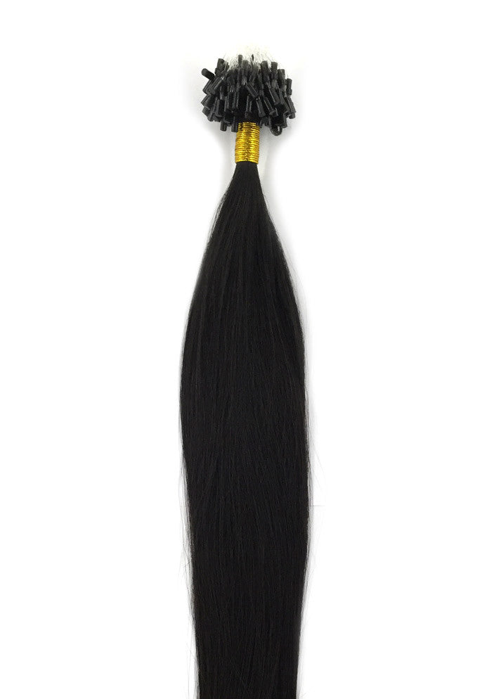 8A Micro Link Straight Human Hair Extension Natural Black - eHair Outlet