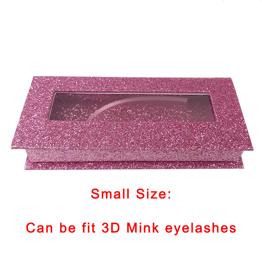 Glitter Pink Empty Eyelash Box Gift Box Full Window / Small &Big - eHair Outlet