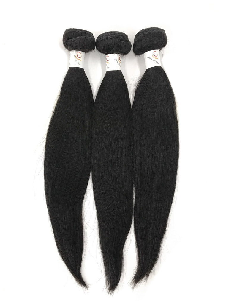 8A Malaysian 3 Bundle Set Straight w/ 4"X4" Lace Closure - eHair Outlet