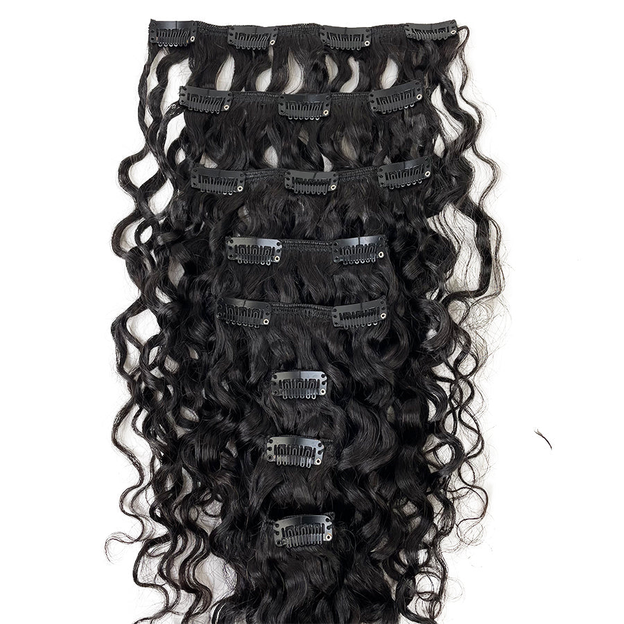 8A Water Wave Clip-In Human Hair Extension Color Natural – eHair Outlet
